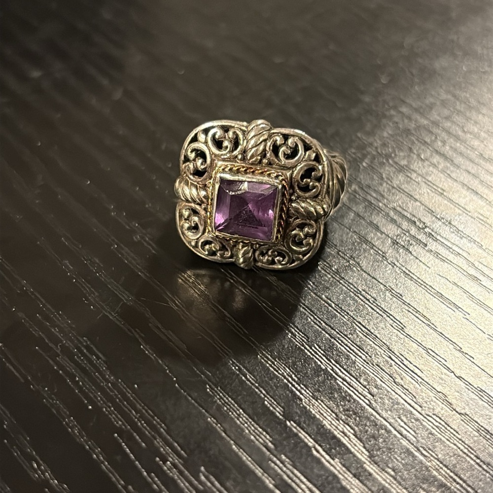 Vintage Sterling silver and 18k ring size 8